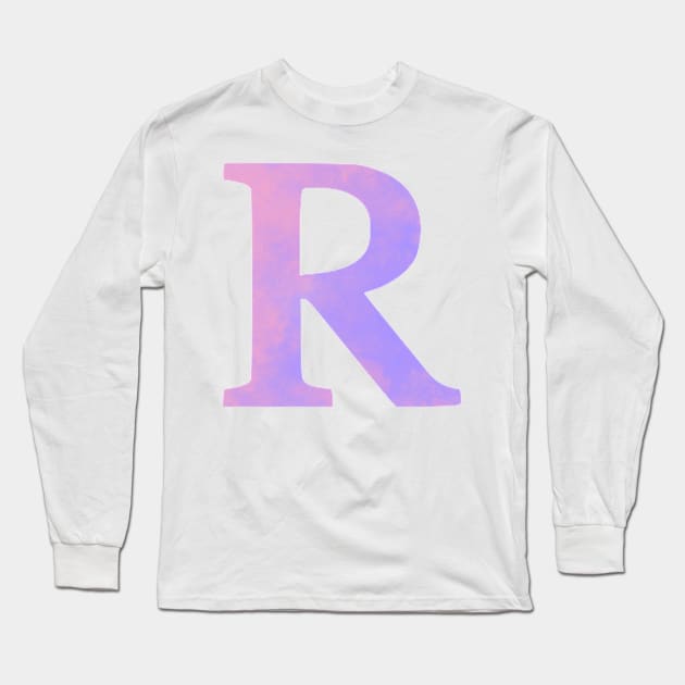 The Letter R Pink and Purple Long Sleeve T-Shirt by Claireandrewss
